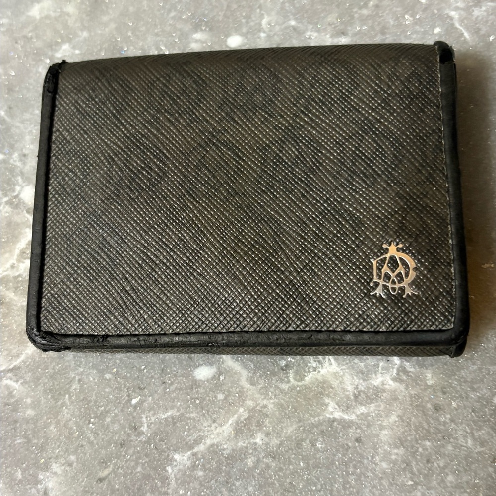 Dunhill Charcoal Textured Wallet with Silver Logo